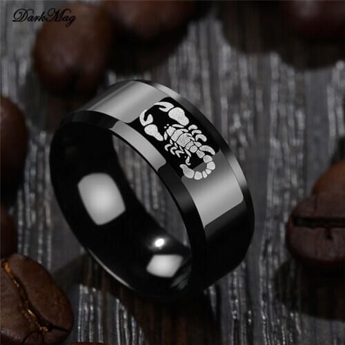DarkMag Top-quality Gothic Style Punk Scorpion Male Retro Ring Scorpion Pattern Rings For Men Jewelry