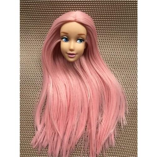 Little Mermaid Doll Rapunzel Heads Rooted Hair Snow Princess Elsa DIY Parts Brown White Skintone Prince Princess