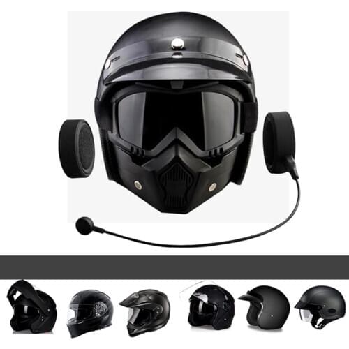 Motorcycle Bluetooth Headset / Intercom with Universal Microphone Kit (Black)