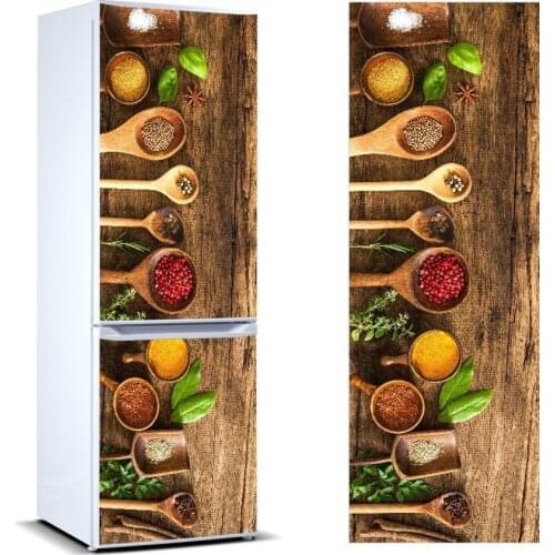 Fridge Sticker Delicious Spice Refrigerator Door Cover Kitchen Home Decoration Accessories Modern 3d Wall Stickers Customizable