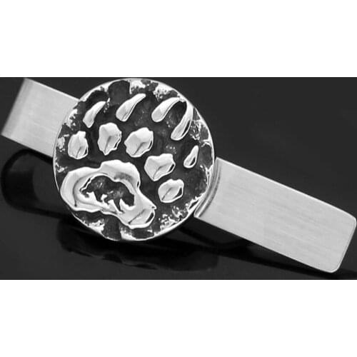 Stainless steel Nordic Viking Amulet Rune small Bear paw Tie Clips with valknut gift bag