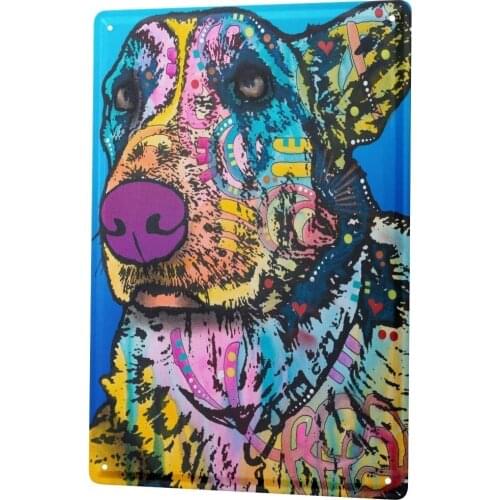 SINCE 2004 Tin Sign Metal Plate Decorative Sign Home Decor Plaques Breed Colorful Dog