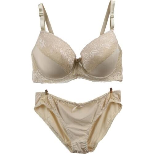 Sexy Lingerie Thong and Bra Set Push Up Bras Sets Womens Clothing Intimates Floral Lace Big Size Ladies Underwear