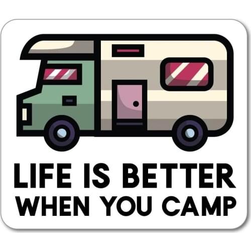 S40832# Various Sizes Self-adhesive Decal Life Is Better When You Camp Car Sticker Waterproof Auto Decors on Bumper Rear Window