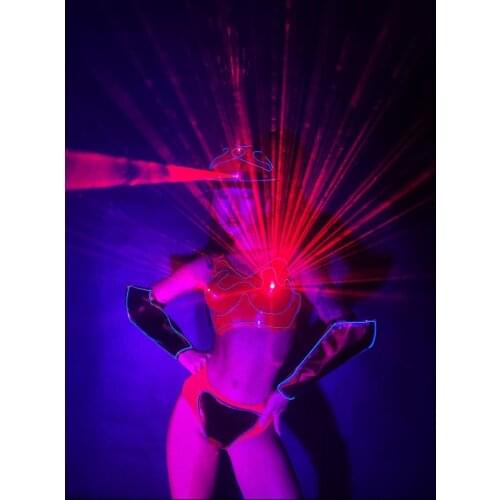 Stage show women party girl dance wear lumious laser light suit Led laser light costume