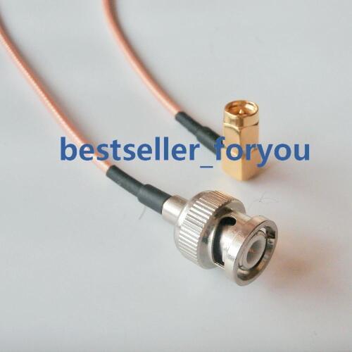 SMA male right angle to BNC male RF cable assembly RG316 15cm