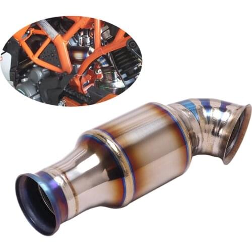 Delete Catalyst Mid Link Pipe Motorcycle Blue Titanium Alloy Exhaust Pipe Modified for Duke 390 125 200 250 390 RC390 2017-2020