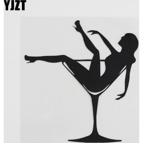 YJZT 12.3CMX12.9CM Sexy Stripper Girl Dance Night Club Decal Vinyl Car Sticker Black/Silver 8A-0410