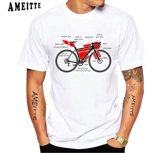 Bikepacking Funny Gear List Design T-Shirt Summer Men Short Sleeve Bicycles Sport White Casual Tops Bike Lover Hip Hop Boy Tees