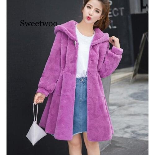 Women V Neck Single Button Full Sleeve Women Solid Loose Faux fur Coat 2020 Autumn Winter New
