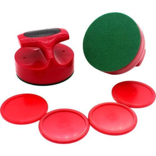 1set Air Hockey Pushers and Red Air Hockey Pucks for Game Tables 2 Strikers 4 Pucks