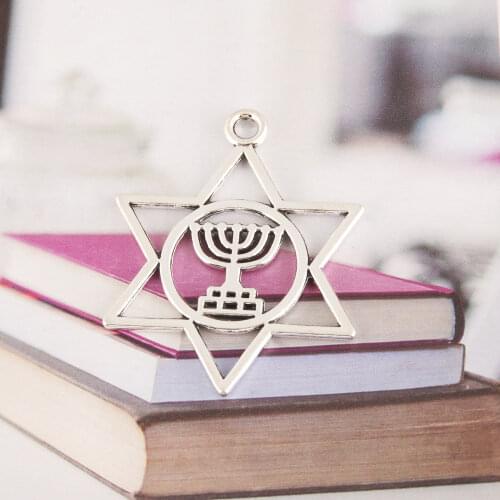 5pcs Charms Hollow Star Silver Color Pendant For DIY Necklace Jewelry Findings