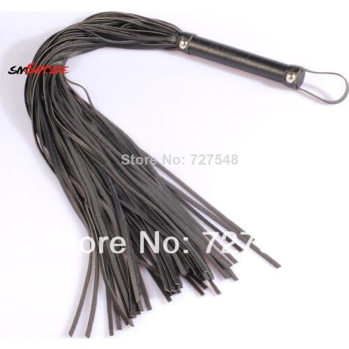 15% off 2019 delicate Black faux Leather Whip with long tails Lash Strap Sex Toys Couple Game Flog toy soft stronger
