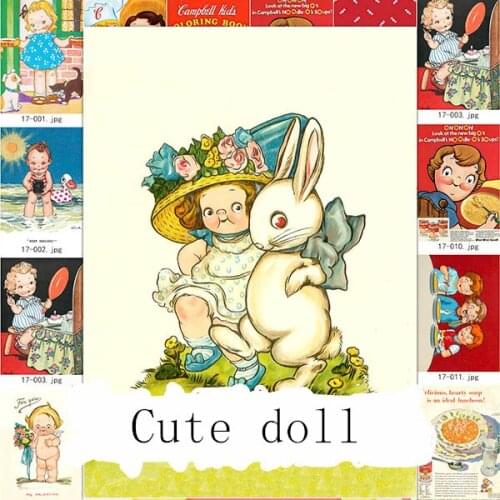 18PCS Cute doll Stickers Crafts And Scrapbooking stickers kids toys book Decorative sticker DIY Stationery