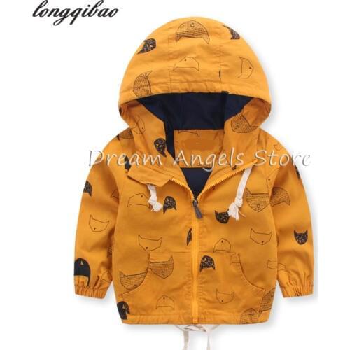High quality 2016 Spring Autumn Fashion Childrens Boys girl Kids zipper Hooded Cartoon printing Clothes Leisure Jackets Coats