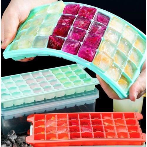 24 Grid 36 Grid Silicone Ice Tray Mould With Lid DIY Square Shape Ice Cube Mold For Ice Cream Party Whiskey Cocktail Cold Drink