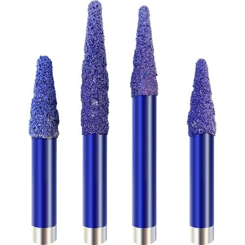 5pcs 10mm Multi Layer Taper Ball Head Diamond Stone Engraving Tools CNC Router Bits End Milling Cutters for 3D Relief Carving