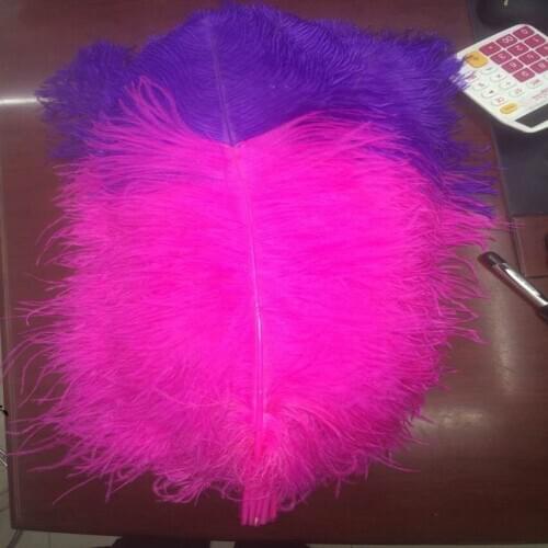 50Pcs High Quantity Rose and Purple 22-24 inch/55-60cm "thick stem" male ostrich feathers Plumes Party Home Wedding Decoration