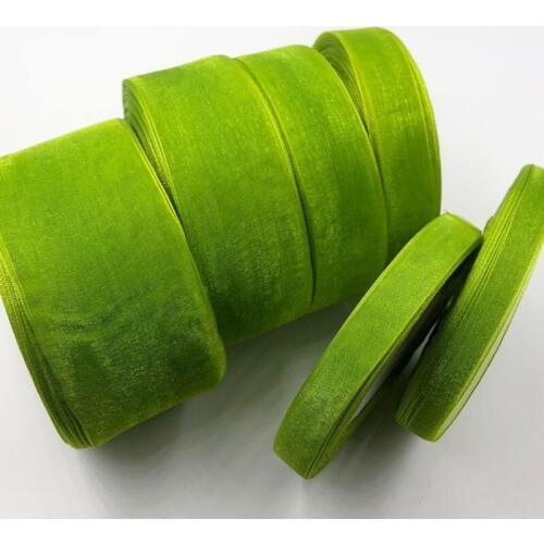 50 Yards Olive Green organza Ribbon Wedding Party Decoration Gift Wrapping Christmas New Year Apparel Sewing Fabric Ribbon 95