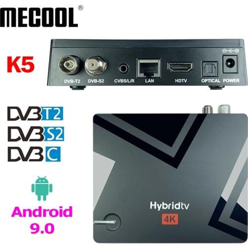 Amlogic S905X3 Android 9.0 TV BOX DVB T2 S2 C MECOOL K5 2GBRAM +16GBROM 2.4G 5G Wifi BT H.265 HEVC Media Play TV Box