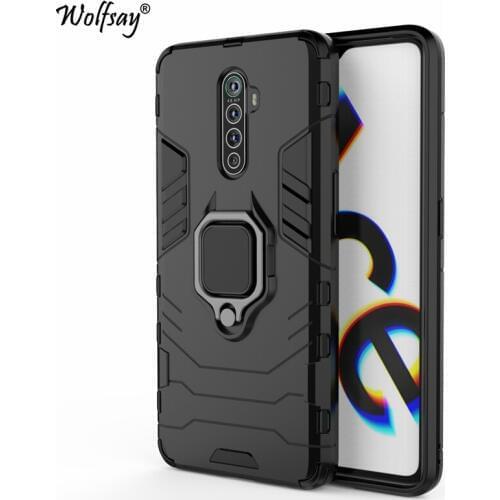 Wolfsay For Realme X2 Pro Case, OPPO Reno Ace Car Holder Armor Cases Hard PC & Soft Silicone Cover for Realme X2 Pro With Magnet