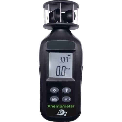 Digital Anemometer Handheld LCD Wind Speed Meter Measuring Wind Speed, Temperature Wind Chill Backlight Max/Avg Data M4YD