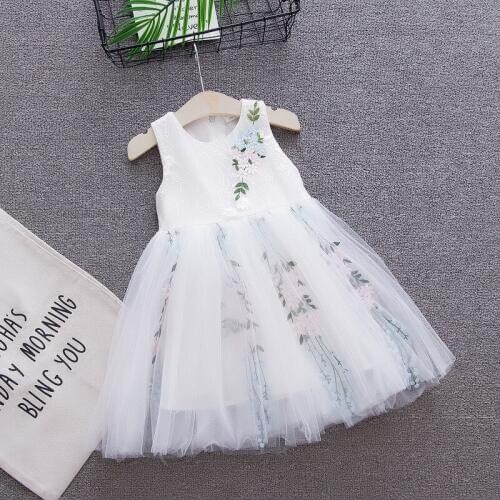 ChildrenS Clothes For Baby Girls Dresses Fashion Clothing Kids Princess Slace Peach Embroidery Soft Yarn Dresses Costume
