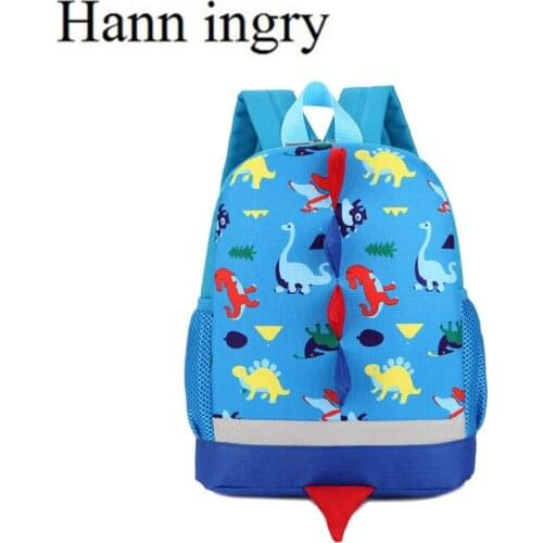 HANN INGRY Children Schoolbag Cartoon Animal Pattern Beautiful Color Backpack Outdoor Travel Resistant Waterproof Nylon Bag H23D