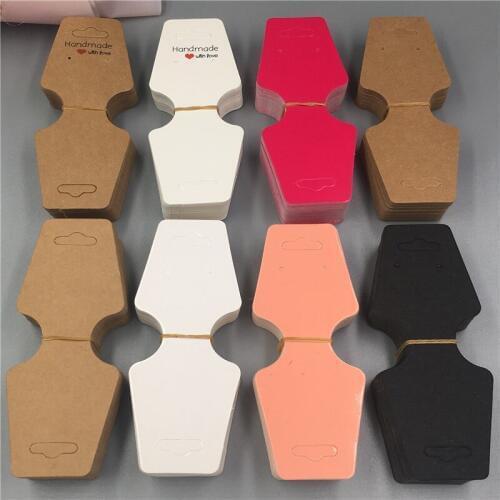 100Pcs Print Necklace Card Folding Bracelet Jewelry Display Earring Card Hang Cards Jewelry Display Accept Customized 12*4.5cm