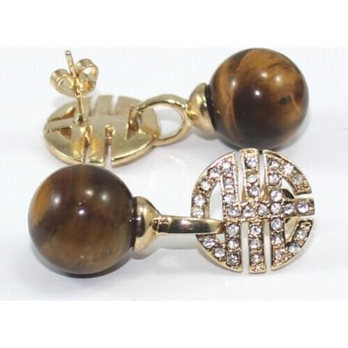 Classic TIger Eye Natural jade Drop Earring