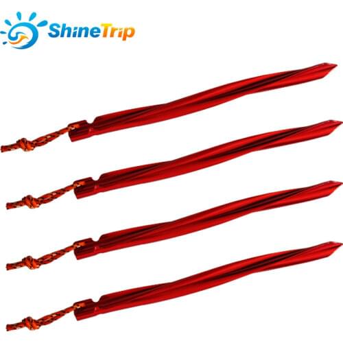ShineTrip 8Pcs/lot 25cm Aluminum Alloy Spiral Tent Pegs Garden Stakes Ground Nail Heavy Duty Hammock Camping For Awning Canopy