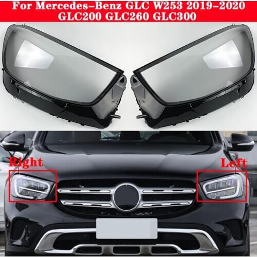 For Mercedes-Benz GLC W253 GLC200 GLC260 GLC300 2020 Car Front Headlight Cover Lampcover Lampshade Light glass Lens Shell Caps