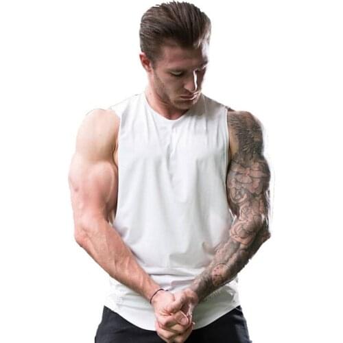 Summer Running Sports Vest Sports Fitness Solid Color Vest Mens Loose and Quick-drying Training Sleeveless Sports T-shirt
