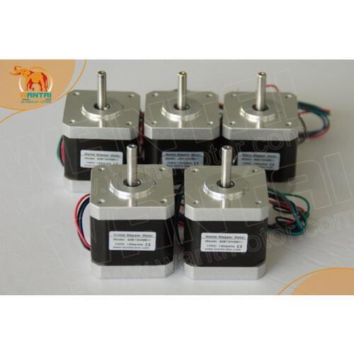 Hot Sell! Wantai 5 PCS Nema 17 Stepper Motor 42BYGHW208 37oz-in 34mm 0.4A CE ROHS ISO CNC Mill Cut Embroidery Grind Engraving