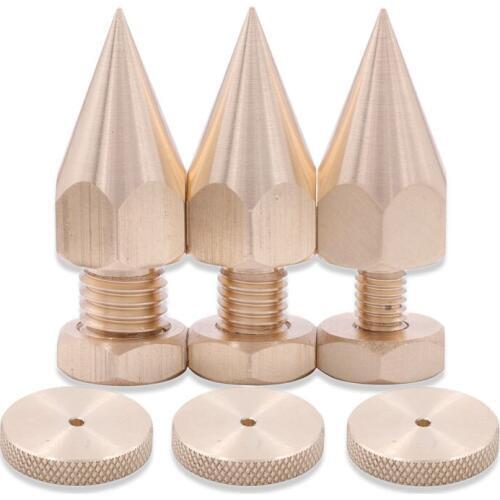4PCS M6x40 M8x40 M10x40 Copper Speaker Spike Amplifier Shockproof Isolation Stand Feet Cone Base Pads