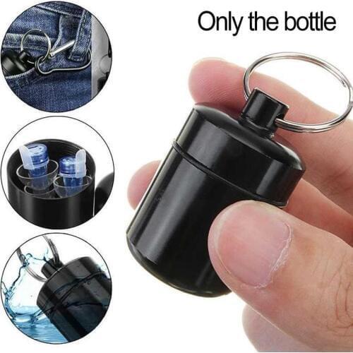 Mini Drug Bottle Holder Aluminum Alloy Medicine Container Small Portable Pill Box Case Waterproof Keychain Keep Tool