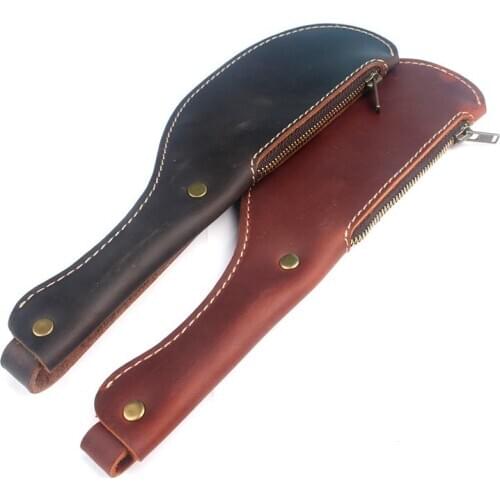 A367 Multifunctional pea pod Crazy horse cowhide Leather beat Coin purse Outdoor self-defense defense EDC portable storage bag