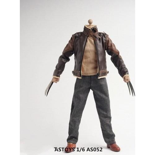Mnotht 1/6 Male Soldier Connor Leather Jacket Jeans T-shirt Clothing Set for 12in Action Figure Phicen M30 M31 M32 Body Model