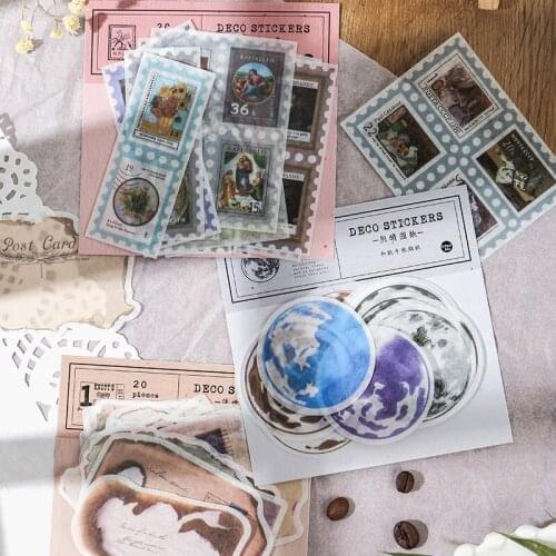 20pcs/lot Vintage letter Moon phase Stamp set Bullet Journal Decorative Stickers Scrapbooking Stick Label Diary Album Stickers