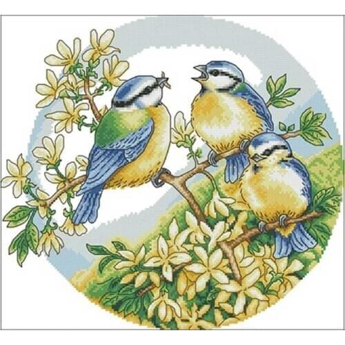 Mother bird feeding insects Counted Cross Stitch 11CT 14CT 18CT DIY Cross Stitch Kits Embroidery Needlework Sets home decor