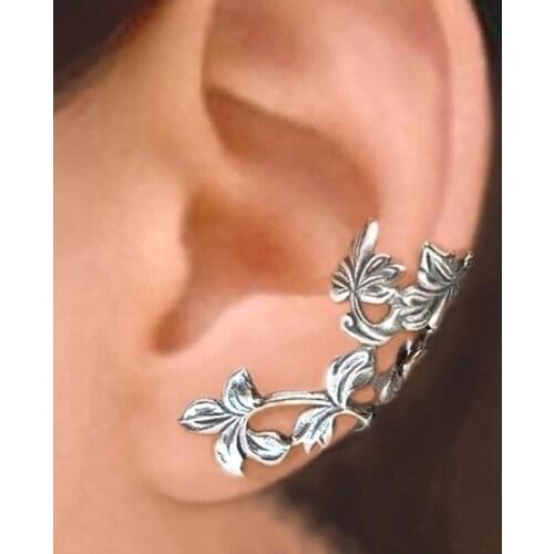 New Fashion Silver Plated Rattan Ear Clip Without Ear Hole Charm Womens Punk Retro Flower Wedding Earrings Birthday Gift