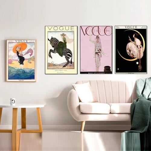 Nordic Poster Print Modern Art VOGUE Vintage Magazine Painting Fashion Wall Art Canvas Wall Pictures For Living Room Home Decor