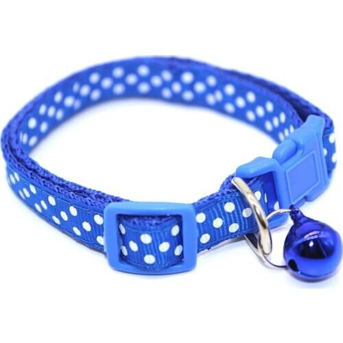 50PCS / LOT Adjustable Pet Solid Color Collar Dog Cat Small Dog Nylon Copper Bell Collar Pet Accessories