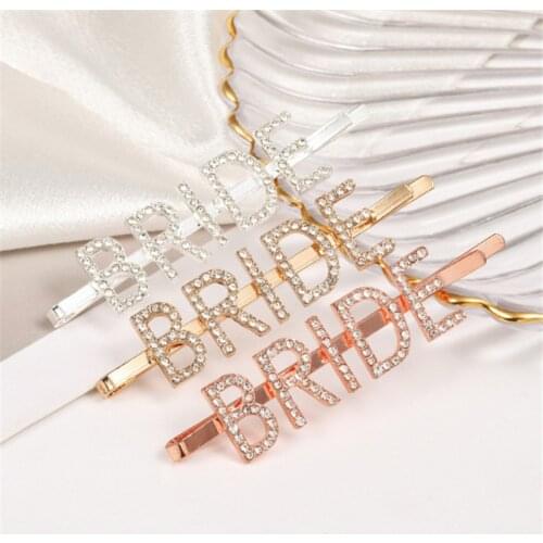 Rose Gold Glitter Rhinestone Team Bride To Be Hair Clip Hairpin Bridal Shower Wedding Decorations Bachelorette Hen Night Party