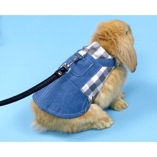Animal Harness Leash Clothes Spring&Summer Adjustable for Rabbit Ferret Guinea-pig Bunny Hamster