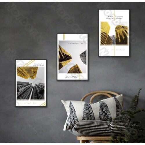 Modern City and Building Canvas Painting Wall Poster Painting Picture for Living Room Bedroom Restaurant Wall Decoration