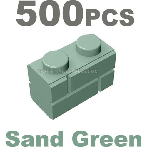 Sand Green 300/500x 1x2 Bricks Wall Brick Building Blocks Minifigues Mega Bloks 98283 6000066 MOC My City Street Houses Castle