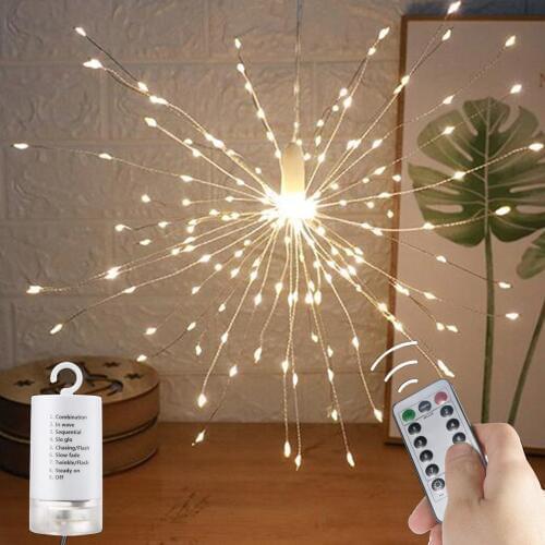 Firework lamp led fairy copper wire lantern string lights string star light outdoor waterproof romantic decorative hanging lamp