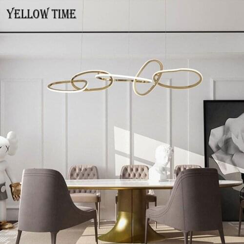 Luminaire Modern LED Chandelier For Living room Dining room Kitchen Office Pendant Lamp Circle Rings Hanging Lighting Fixtures