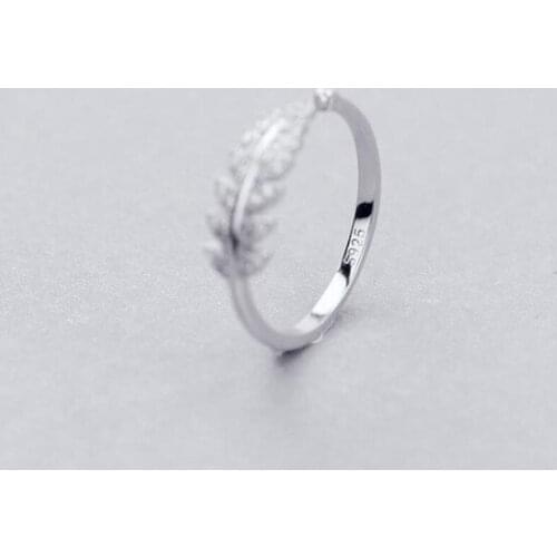 Fresh Sweet Branch Leaf Temperament Personality Fashion Female Trendy Resizable Opening Rings